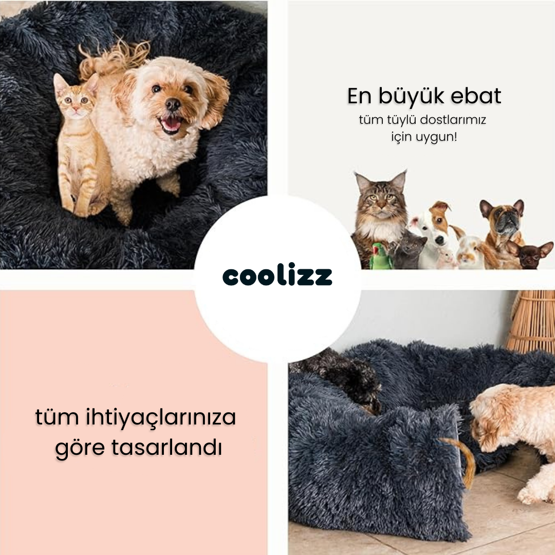 Simit Peluş Kedi Tüneli - Peluş Kedi Yatağı