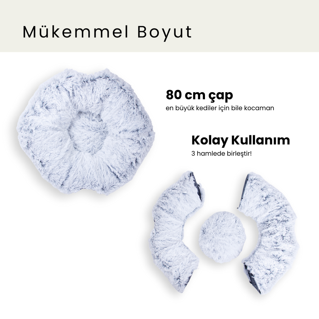 Simit Peluş Kedi Tüneli - Peluş Kedi Yatağı
