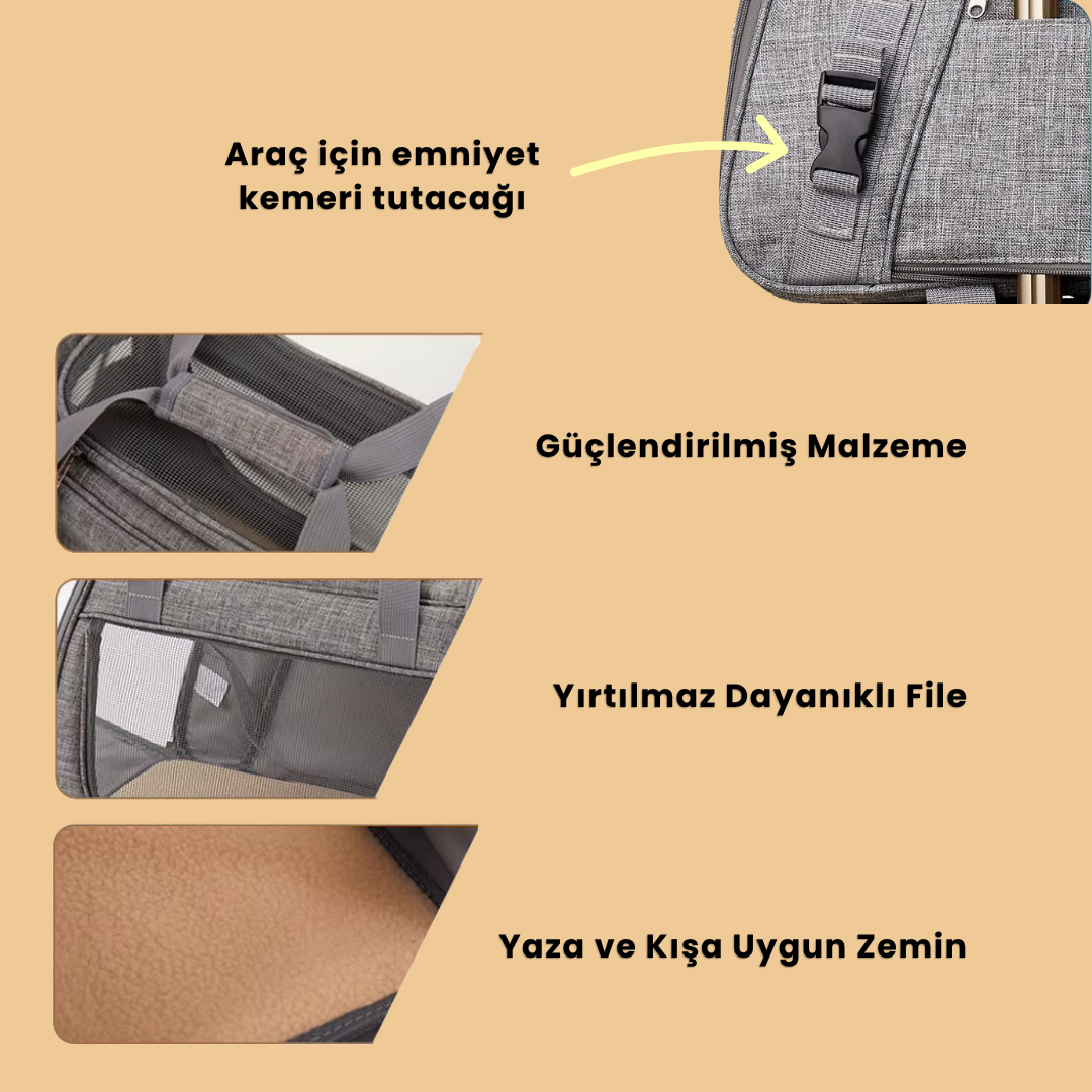 Büyük Turta - Tekerlekli Kedi Taşıma Çantası