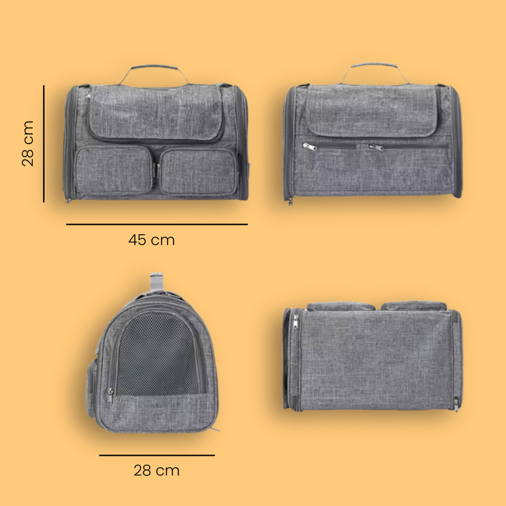 Mereng - 4 Pencereli Oxford Kedi Taşıma Çantası

