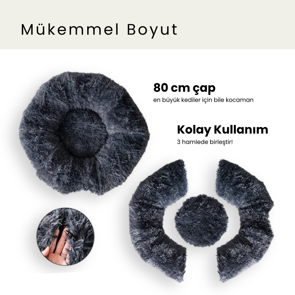 Simit Peluş Kedi Tüneli - Peluş Kedi Yatağı
