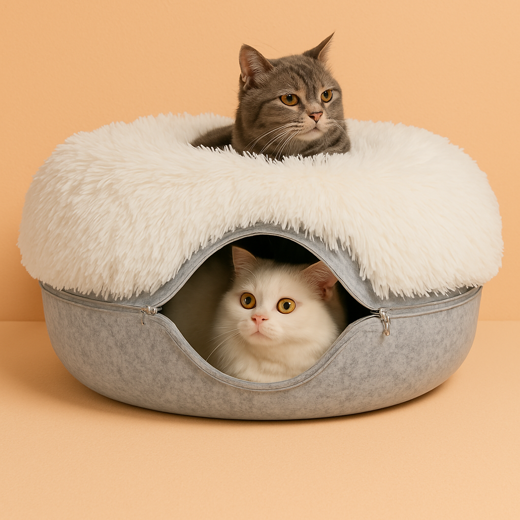 Peluş Donut Kedi Tüneli