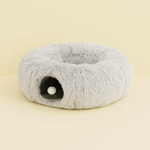Simit Peluş Kedi Tüneli - Peluş Kedi Yatağı